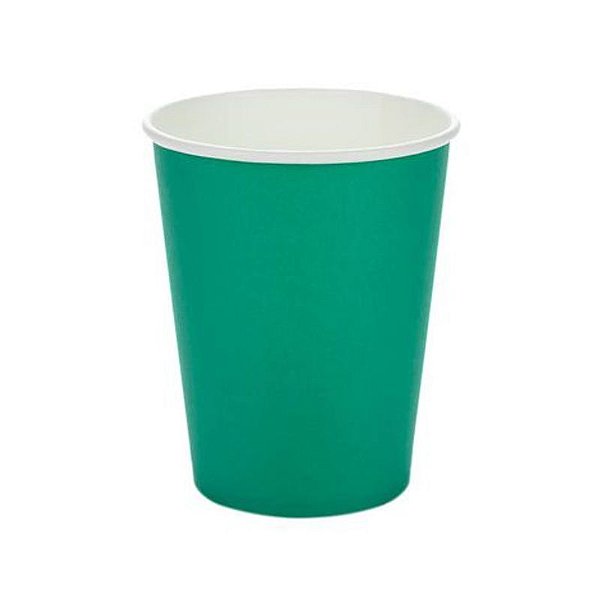 Copo de Papel 270ml Liso Verde Bandeira - 10 Un