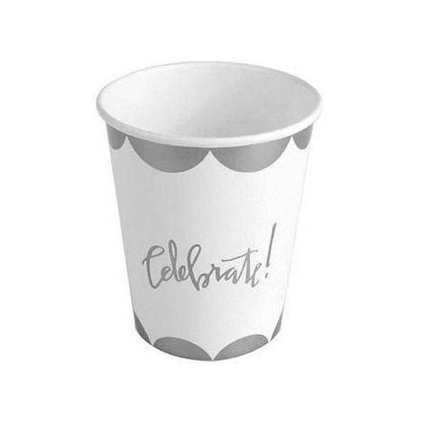 Copo de Papel Celebrate Prateado - SilverPlastic - 10 Unidade