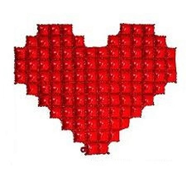 Painel Inflável Metalizado Estilo Shimmer Wall 110x60cm Coração Vermelho - 1 Un