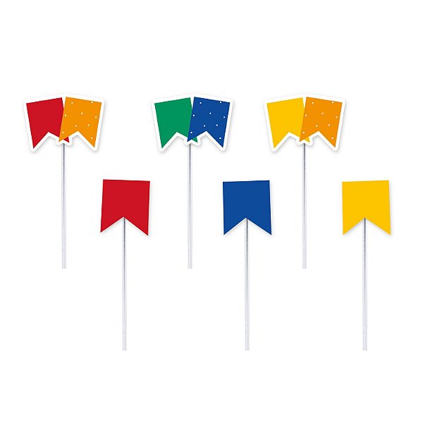Bandeirinhas Junina Pick Decorativo Arraiá - 12 Un