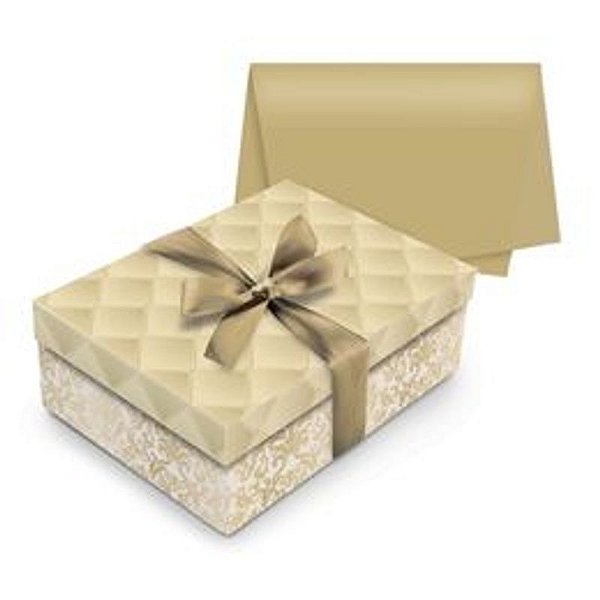 Kit Presente Caixa Luxúria Ouro M 35x25x11cm - 10 Un