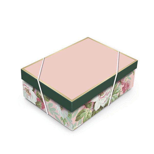 Caixa Retangular com Tampa Liz M 35x25x11cm - 10 Un