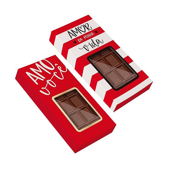 Caixa Tablete com Visor Tanto Amor Composê 14,5x7,5x3,2cm - 100 Un