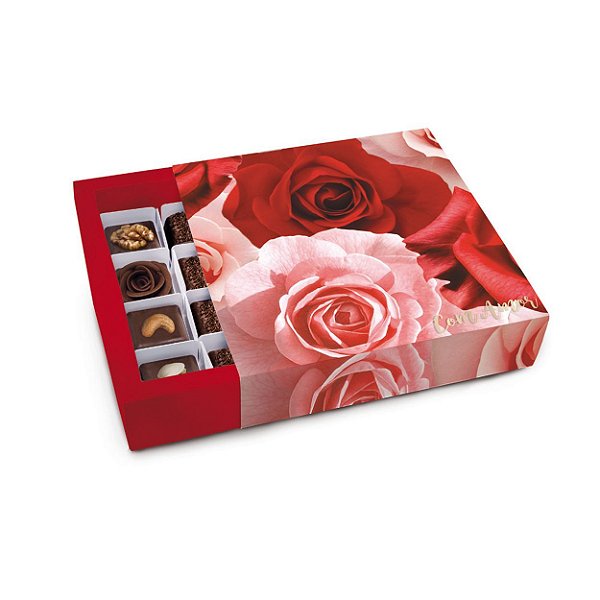 Caixa Quadrada com Luva Para 4 Docinhos Belle 9,5x9,5x4cm - 10 Un