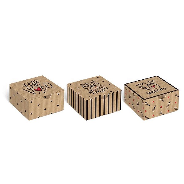 Caixa Diver Para 4 Brigadeiros Kraft Doçura Sortido 8,5x8,5x3,5 - 100 Un