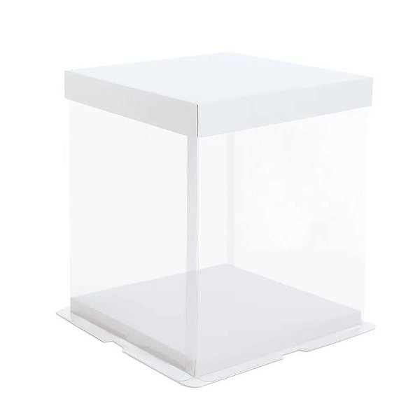 Caixa Para Bolo Branco 21,7x21,7x24cm - 1 Un