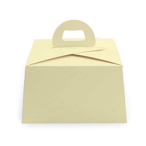 Caixa Para Bolo P 16x16x9cm Liso Amarelo - 6 Un