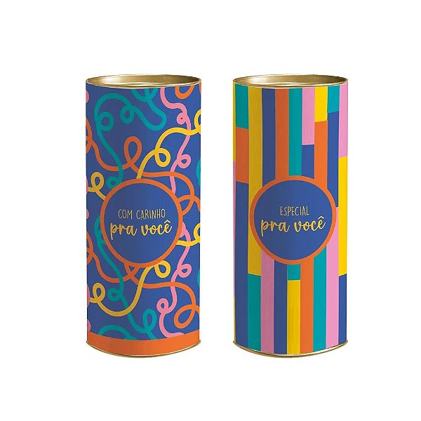 Lata Para Presente Rígida Animara Composê P 9x20cm - 6 Un