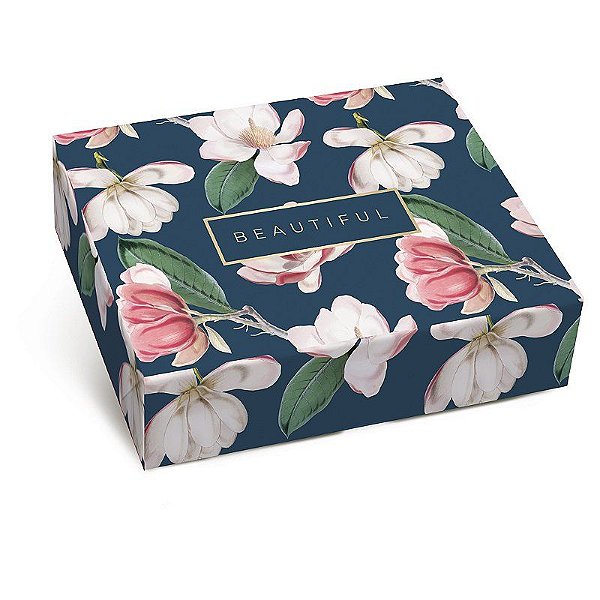 Caixa Retangular Tampa Fundo New Pretty Magnólia M 25x20x5cm - 10 Un