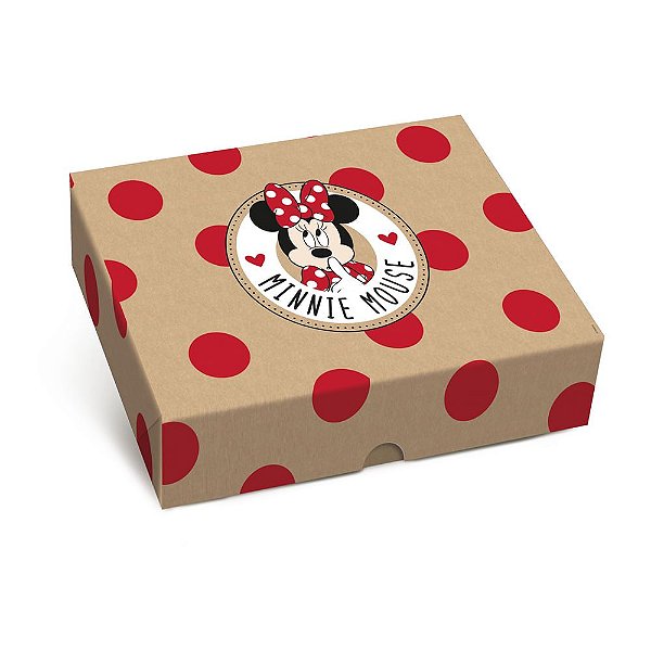 Caixa Retangular Tampa Fundo New Minnie Kft Color G 30x24x6cm - 10 Un