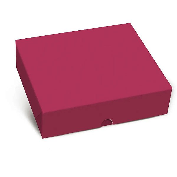 Caixa Retangular Tampa Fundo New Amarena Cereja M 25x20x5cm - 10 Un
