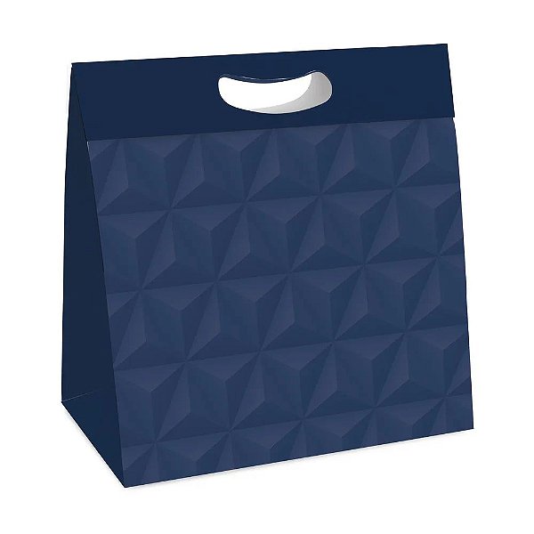 Caixa New Plus M 23x8,5x30cm Relevo Azul - 10 Un