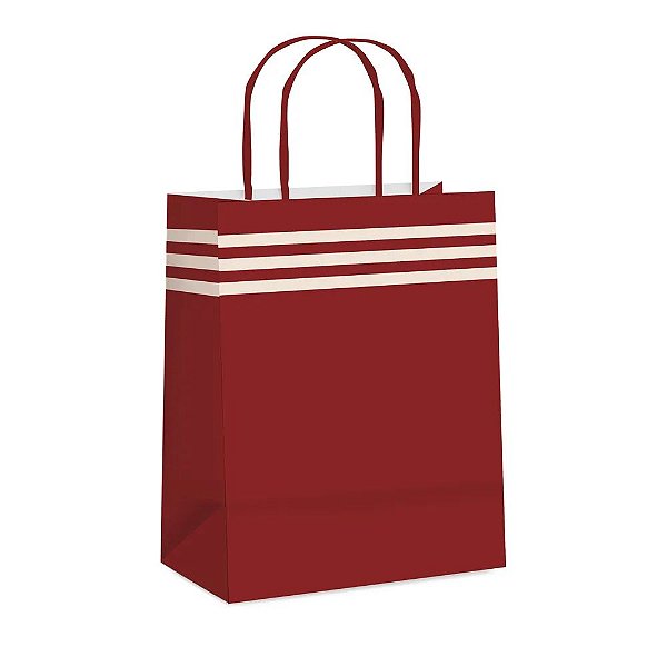 Sacola de Papel Polo Carbenet Vermelho P 21,5x15x8cm - 10 Un