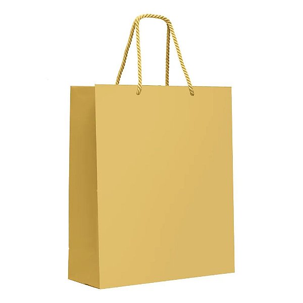Sacola Premium Butter Yellow G 34x38x15cm - 10 Un