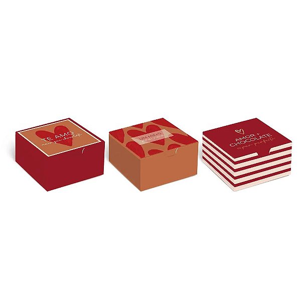 Caixa Diver Para 4 Brigadeiros Season Love 8,5X8,5X3,5 - 100 Un