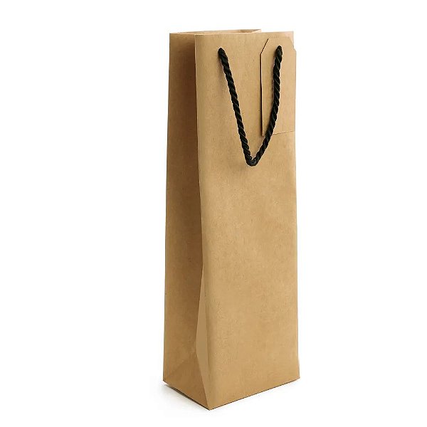 Sacola Premium Kraft Garrafa 35x11,5x8cm - 10 Un