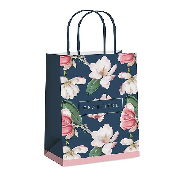 Sacola de Papel Pretty Magnólia M 26x19,5x9,5cm - 10 Un