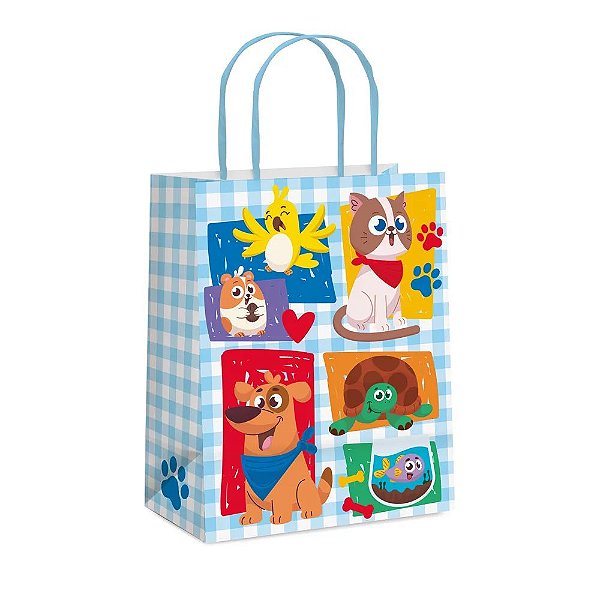 Sacola de Papel Pet Friendly M 26x19,5x9,5cm - 10 Un