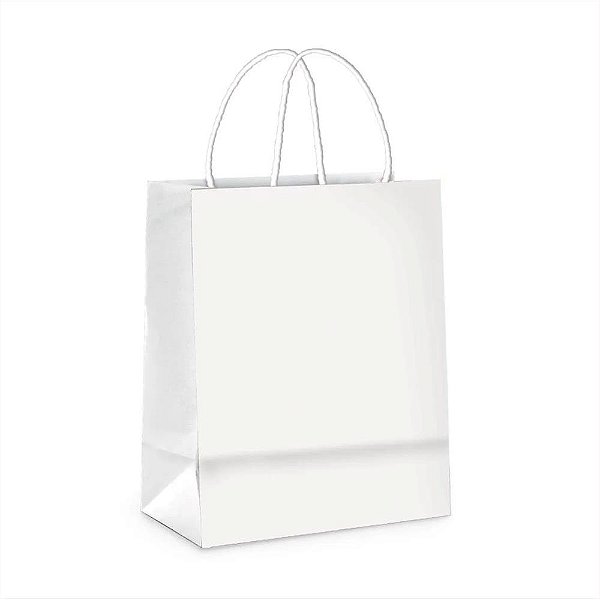 Sacola de Papel Econômico Liso Branco PP 16x12x7cm - 50 Un