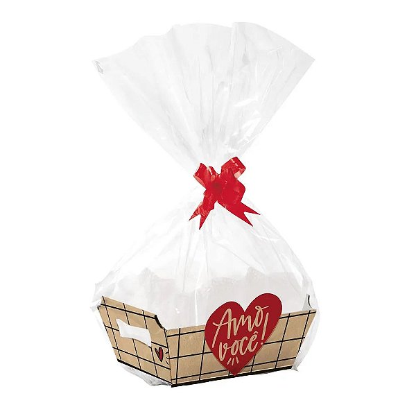 Kit Cesta Amo Muito P 18x13x7,5cm - 10 Un