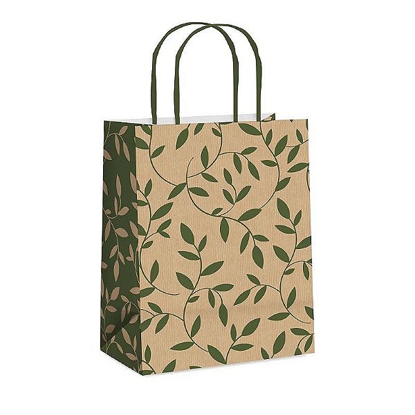 Sacola de Papel Terrazzo Verde M 26x19,5x9,5cm - 10 Un