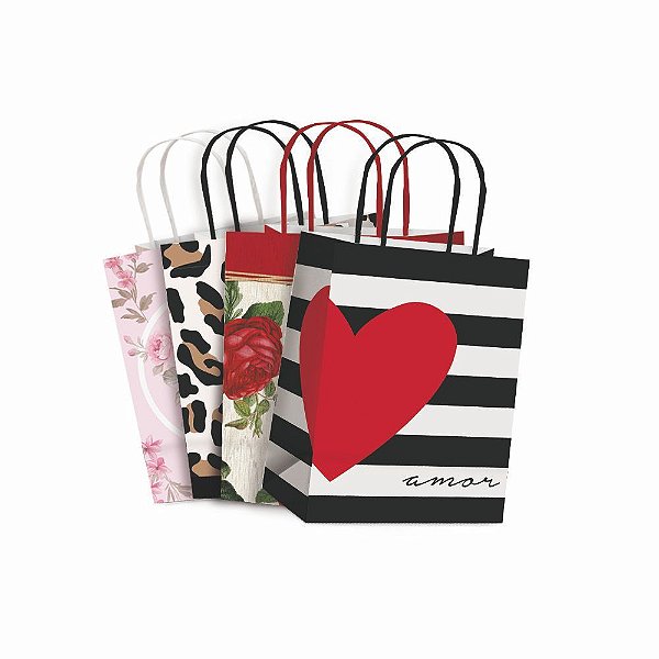 Sacola de Papel Feminina Sortido G 32x26,5x13cm - 10 Un