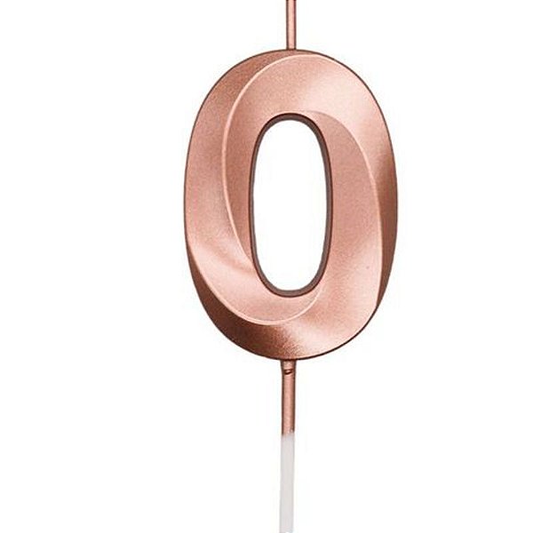 Vela Mini Design Rose Gold - Número 0 - 1 Un