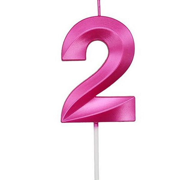 Vela Design Rosa Número 2 - 1 Un