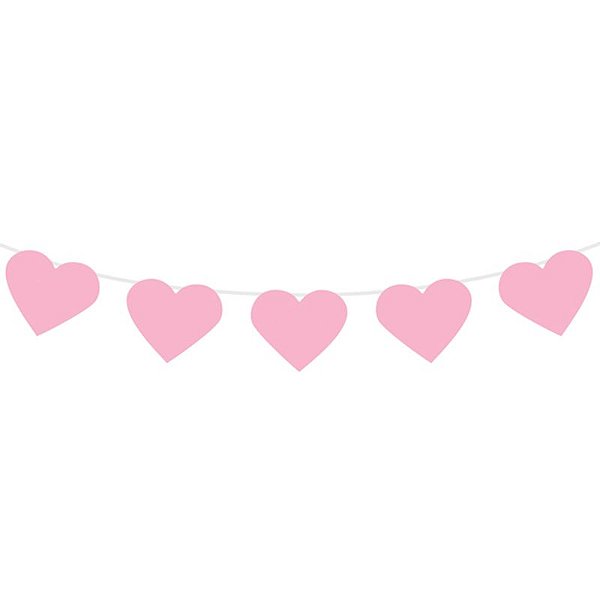 Bandeirola Corações Rosa 2,8m - 1 un