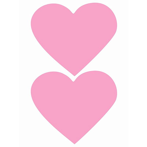 Aplique Artesanal Corações Rosa GG - 5 Un