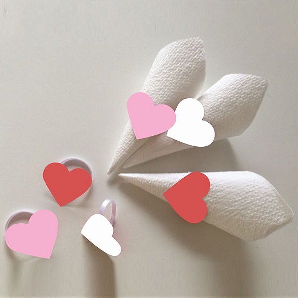 Porta Guardanapo Corações Love - 6 un