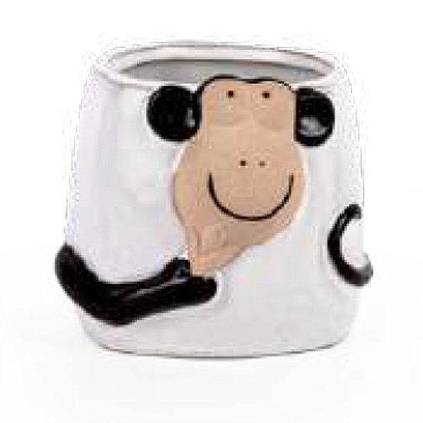 Caneca Cerâmica Macaco 13x13x12cm - 1 Un