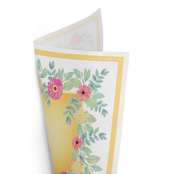 Folha Poli Quadrado Jardim do Amor Amarelo 68x68cm - 50 Un