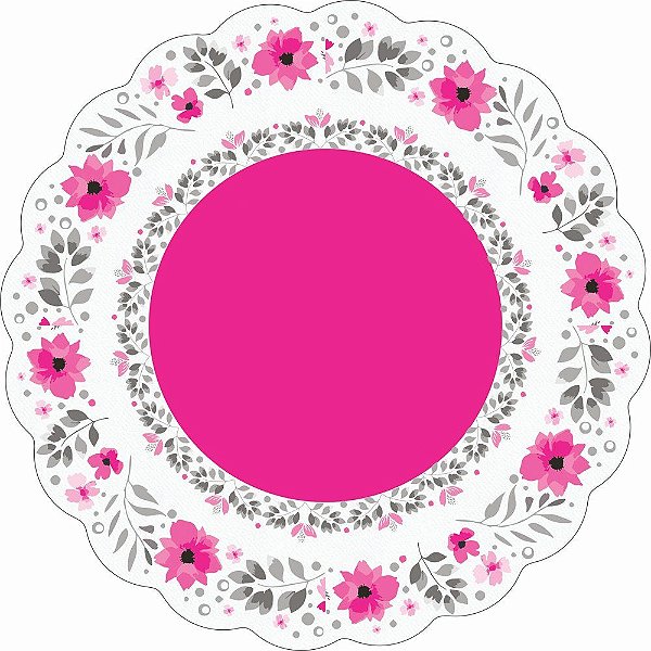 Folha Poli Redondo Camélia Pink 48cm - 50 Un