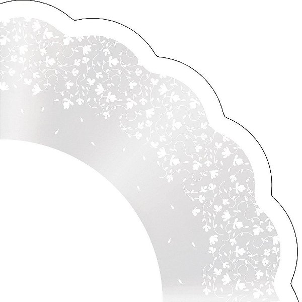 Folha Poli Redondo Versalhes Branco 48cm - 50 Un