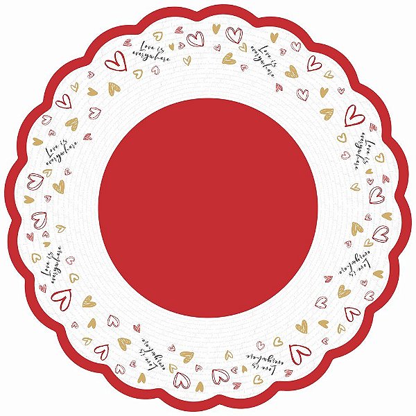 Folha Poli Redondo Lugar de Amor 68cm - 50 Un