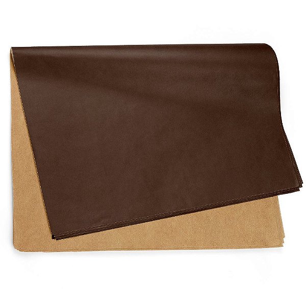 Papel Kraft Marrom/Ouro 59x80cm - 50 Un