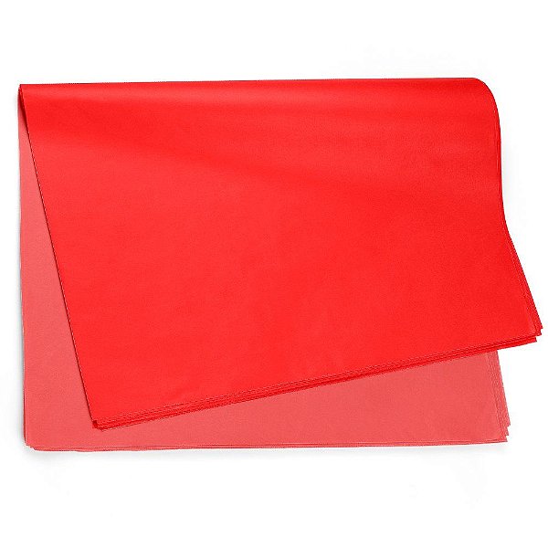 Papel Seda Liso Vermelho 49x69cm - 50 Un