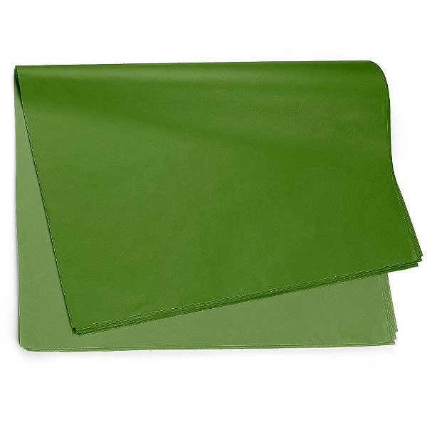 Papel Seda Liso Verde Musgo 49x69cm - 50 Un
