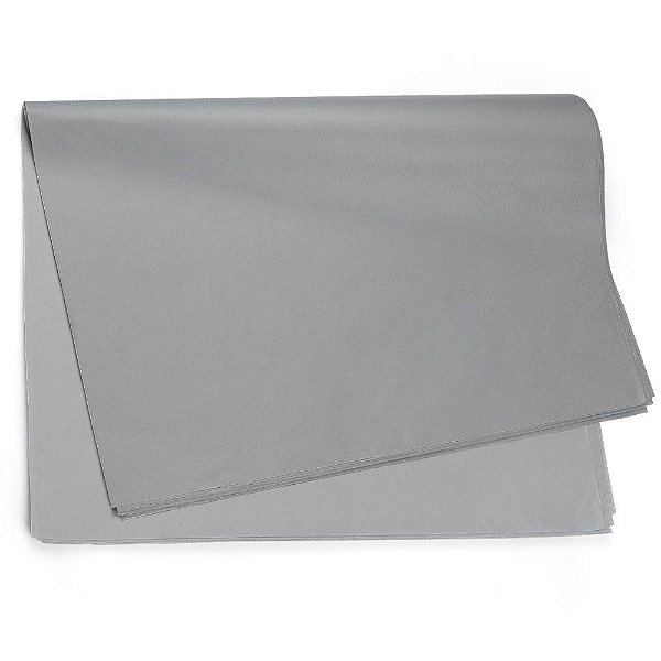 Papel Seda Liso Prata 49x69cm - 50 Un