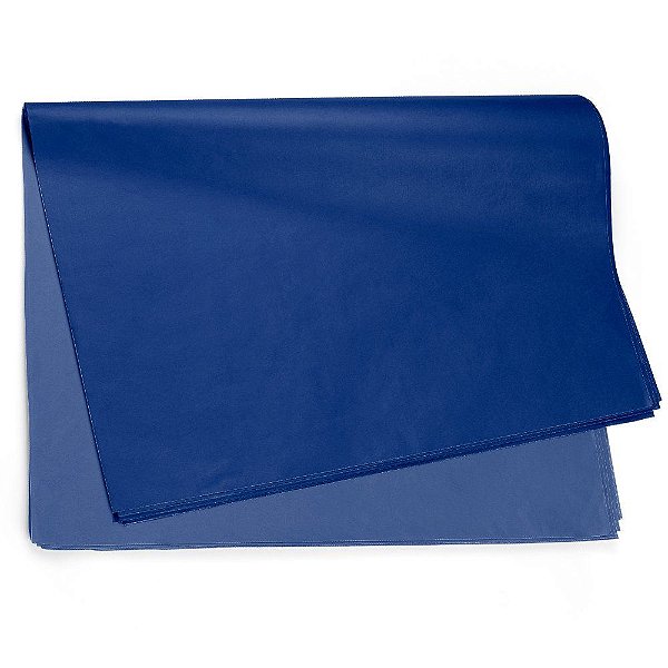 Papel Seda Liso Azul Marinho 49x69cm - 50 Un