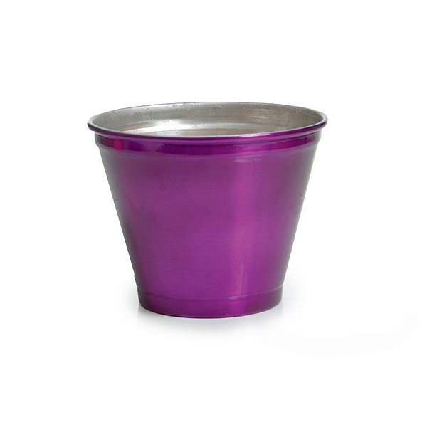 Vaso Alumínio Para Crisântemo G 13,5x17x17cm Roxo Metalizado - 1 Un