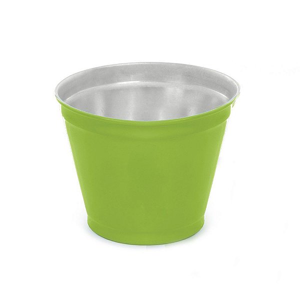 Vaso Alumínio Para Crisântemo G 13,5x17x17cm Verde Limão - 1 Un