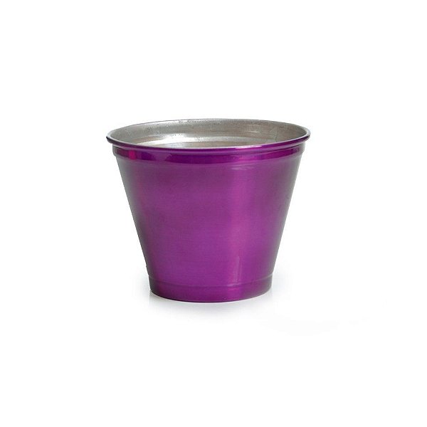 Vaso Alumínio Para Violeta P 8x12x12cm Roxo Metalizado - 1 Un