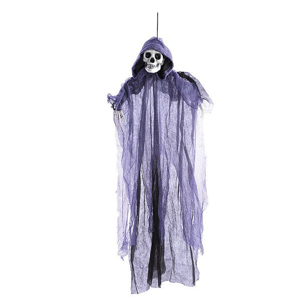 Caveira com Capa Erasmo Giacomeo Para Pendurar 95cm - 1 Un