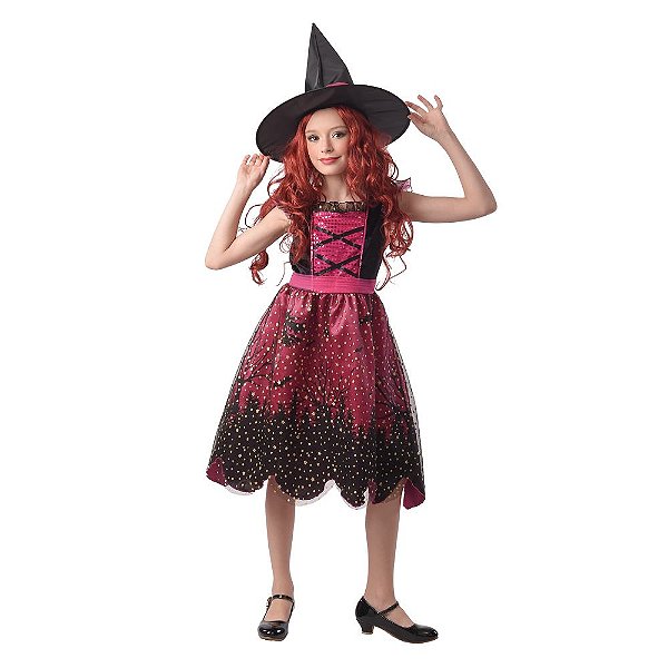 Fantasia Halloween Infantil - Bruxa Anne P 3 a 4 Anos - 1 Un