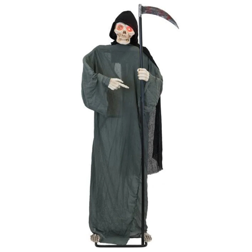 Boneco Morte de Foice Com Som, Luz e Movimento Halloween 1,85 Metros - 1 Un