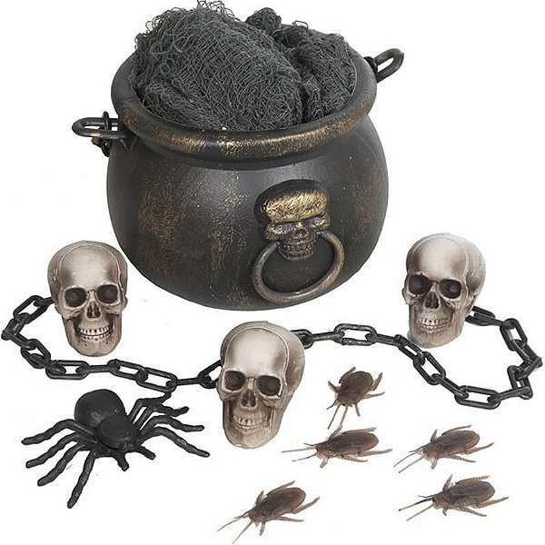 Caldeirão Decorado Halloween - Kit com 13 Un