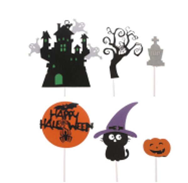 Topo de Bolo Happy Halloween Sortido - 6 Un