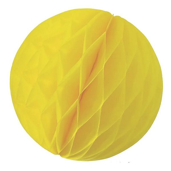 Enfeite de Papel Globo 13cm Amarelo Claro - 1 Un